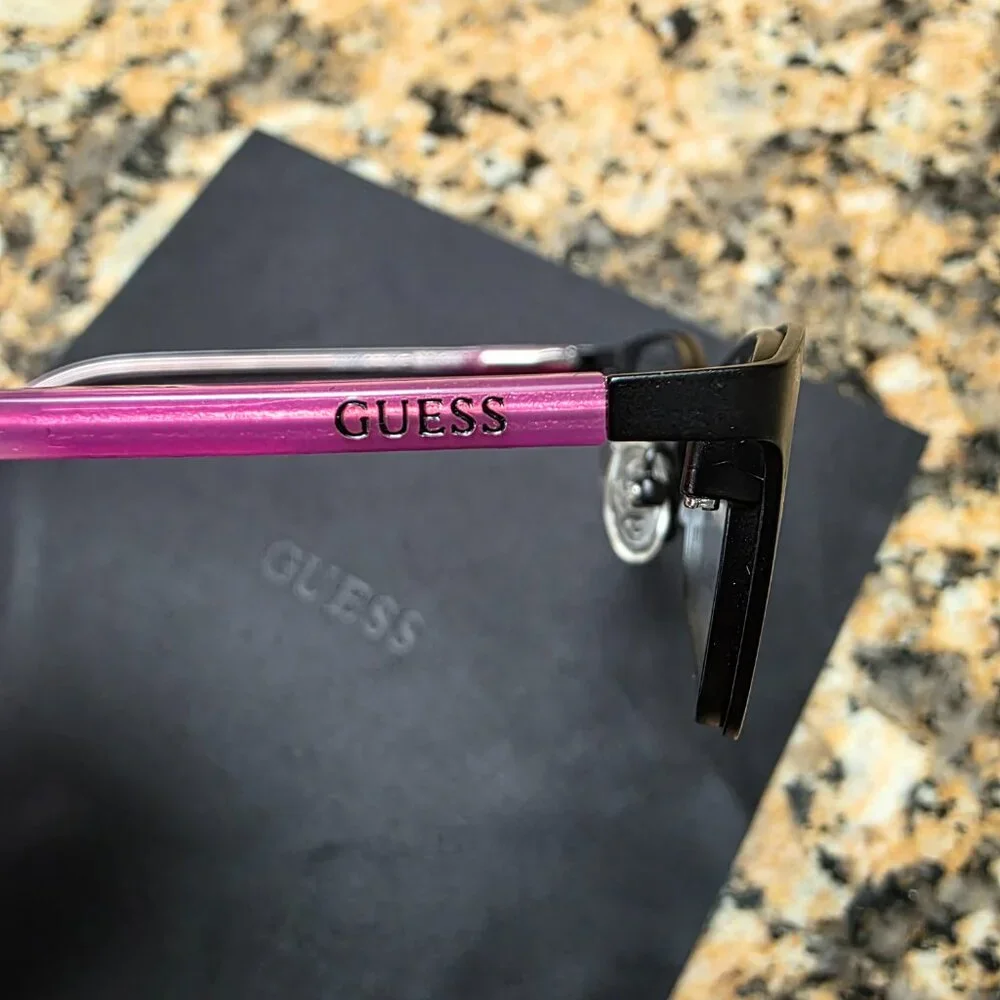 NEW Pink Black Stainless Steel Guess prescription frame